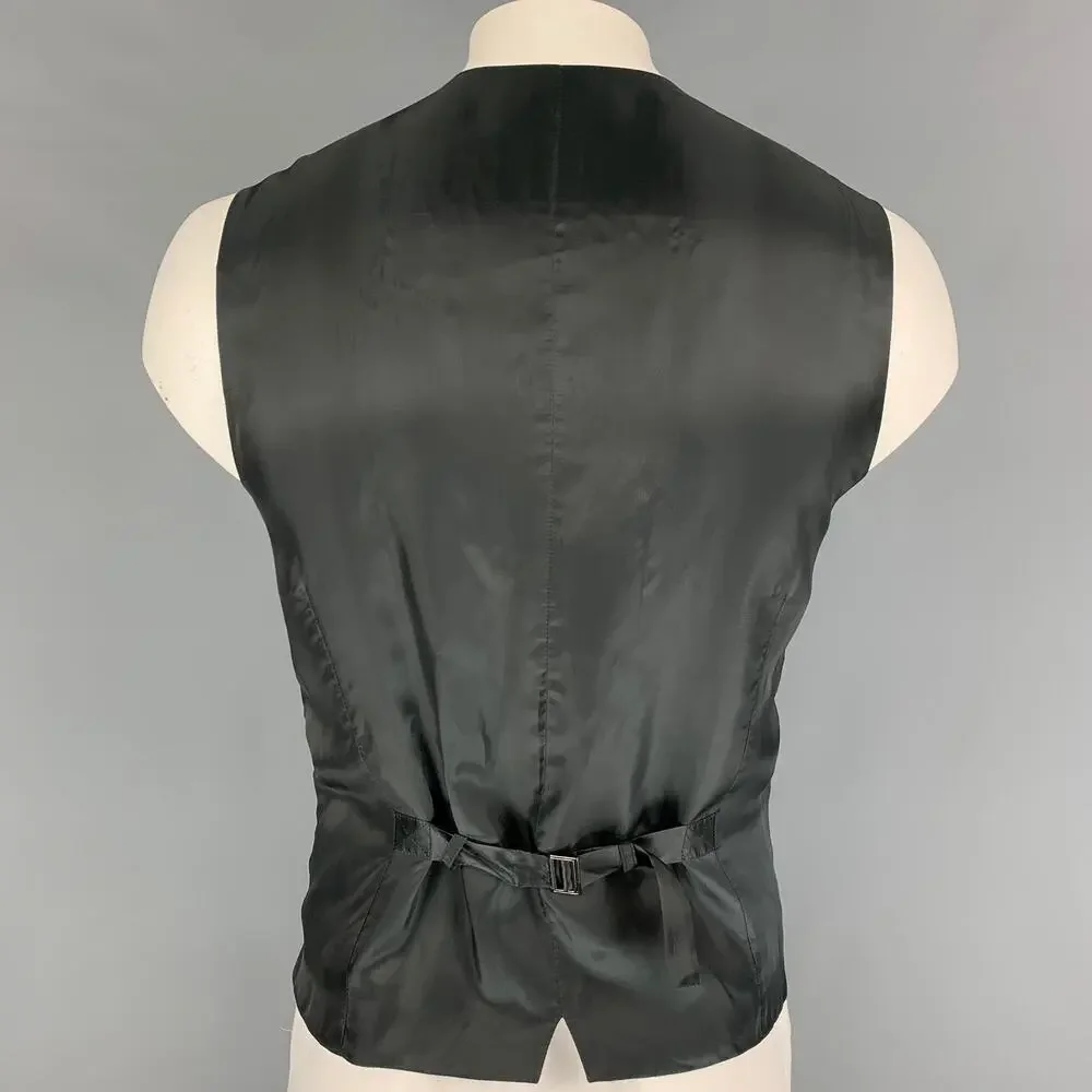 DOLCE & GABBANA Size 46 Charcoal Iridescent Wool Mohair Vest